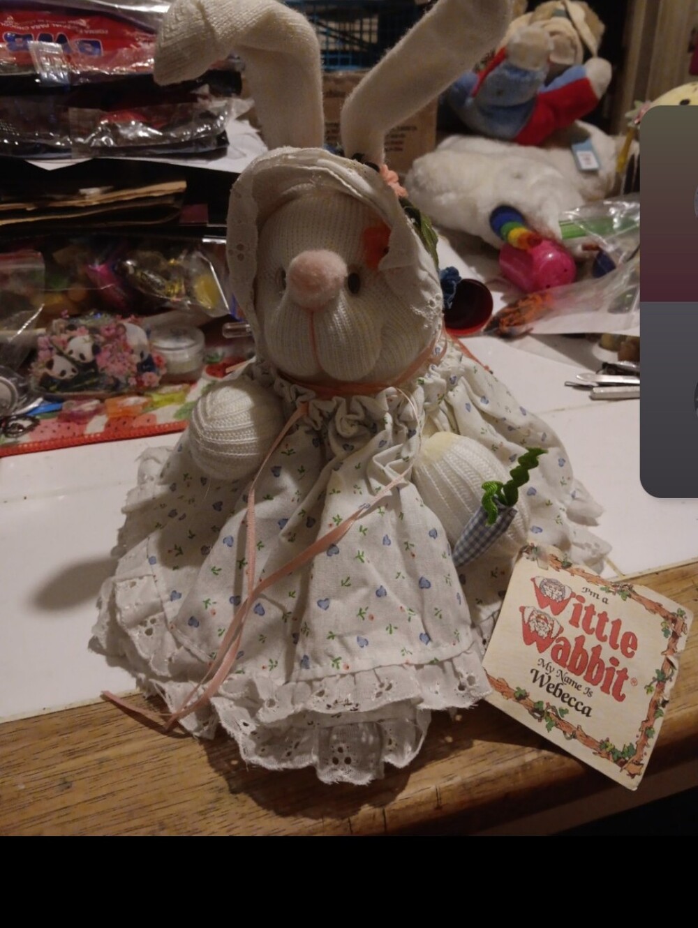 1978 wittle wabbit webecca plush